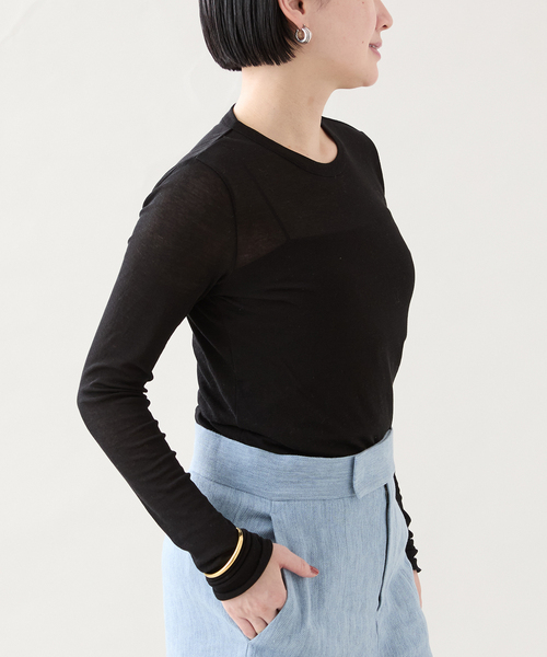 追加》Sheer twist cotton crew（Tシャツ/カットソー）｜VERMEIL