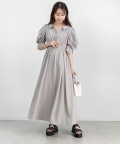 セール】ウエストタックラグランスリーブワンピース（ワンピース