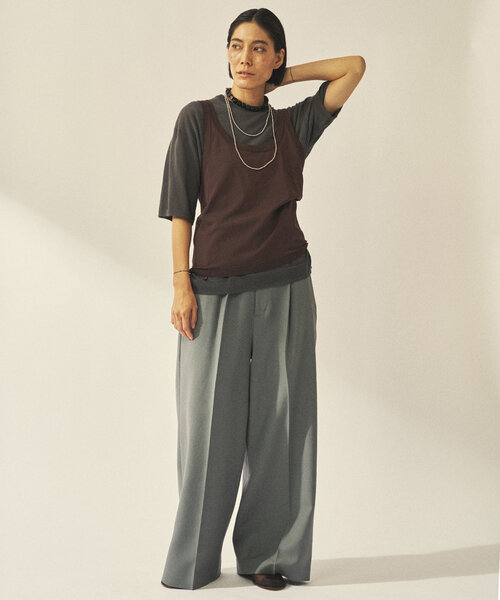 Whim Gazette(ウィムガゼット)の「【GEMINI】レイヤードノースリニット(ニット/セーター・レディース・ブラウン/ブラック・FREE)」の15枚目の写真