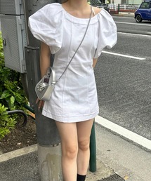 merrylatte | バルーンスリーブデニムミニワンピ(ワンピース)