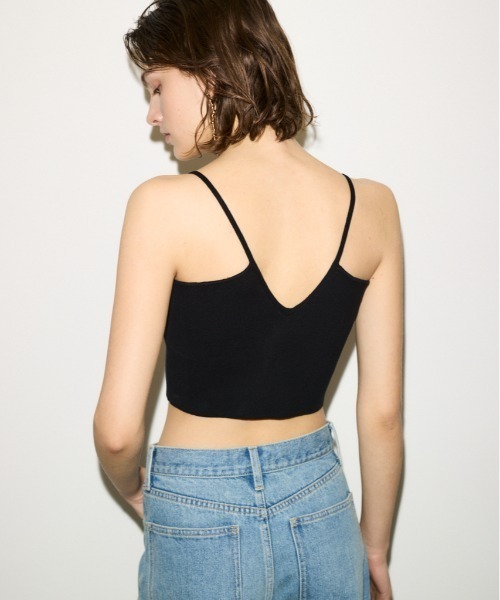 THROW by SLY（スローバイスライ）の「THROW CROP 2WAY HG CAMI クロップ ツーウェイ ハイゲージ キャミ（キャミソール・レディース・ホワイト/ブラウン/ブラック・FREE）」の12枚目の写真