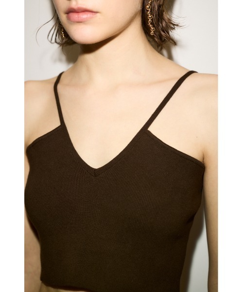 THROW by SLY（スローバイスライ）の「THROW CROP 2WAY HG CAMI クロップ ツーウェイ ハイゲージ キャミ（キャミソール・レディース・ホワイト/ブラウン/ブラック・FREE）」の16枚目の写真