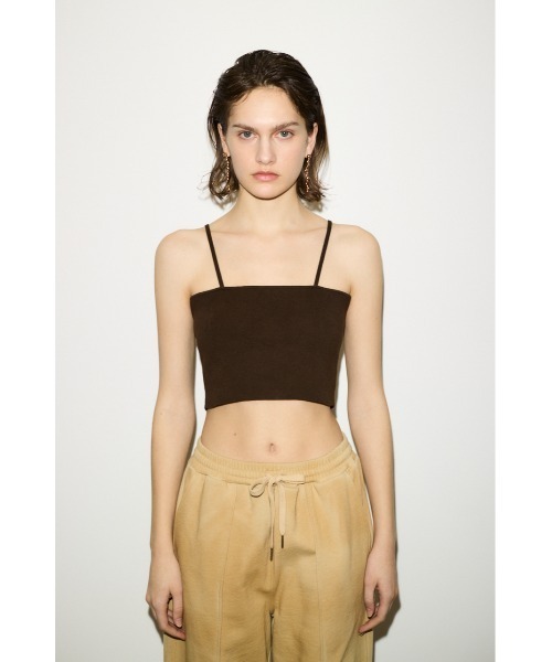 THROW by SLY（スローバイスライ）の「THROW CROP 2WAY HG CAMI クロップ ツーウェイ ハイゲージ キャミ（キャミソール・レディース・ホワイト/ブラウン/ブラック・FREE）」の18枚目の写真