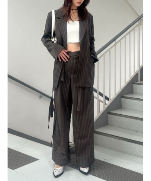 THROW by SLY（スローバイスライ）の「THROW CROP 2WAY HG CAMI クロップ ツーウェイ ハイゲージ キャミ（キャミソール・レディース・ホワイト/ブラウン/ブラック・FREE）」の21枚目の写真