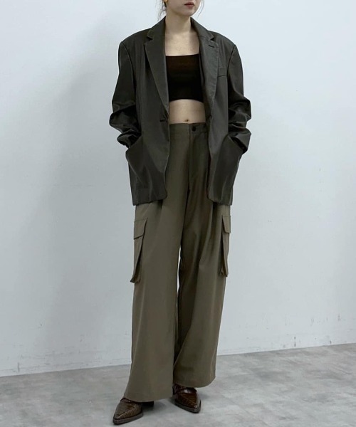 THROW by SLY（スローバイスライ）の「THROW CROP 2WAY HG CAMI クロップ ツーウェイ ハイゲージ キャミ（キャミソール・レディース・ホワイト/ブラウン/ブラック・FREE）」の20枚目の写真