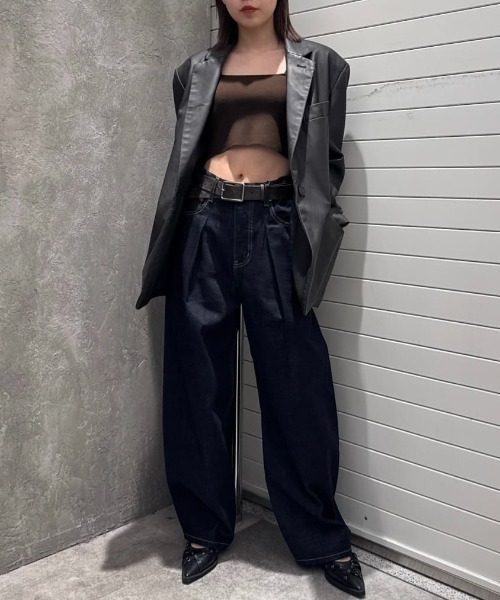 THROW by SLY（スローバイスライ）の「THROW CROP 2WAY HG CAMI クロップ ツーウェイ ハイゲージ キャミ（キャミソール・レディース・ホワイト/ブラウン/ブラック・FREE）」の19枚目の写真