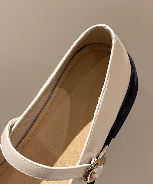 shoes365（シューズスリーシックスファイヴ）の「【shoes 365】メリージェーンスクエアトゥシューズ（ローファー・レディース・ブラック/オフホワイト・24.0cm/23.5cm/23.0cm/22.5cm/25.0cm/24.5cm）」の13枚目の写真