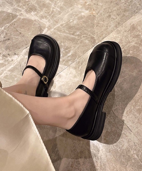 shoes365（シューズスリーシックスファイヴ）の「【shoes 365】メリージェーンスクエアトゥシューズ（ローファー・レディース・ブラック/オフホワイト・24.0cm/23.5cm/23.0cm/22.5cm/25.0cm/24.5cm）」の7枚目の写真