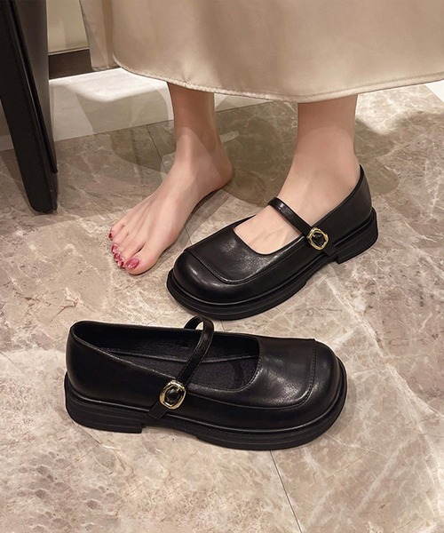 shoes365（シューズスリーシックスファイヴ）の「【shoes 365】メリージェーンスクエアトゥシューズ（ローファー・レディース・ブラック/オフホワイト・24.0cm/23.5cm/23.0cm/22.5cm/25.0cm/24.5cm）」の8枚目の写真