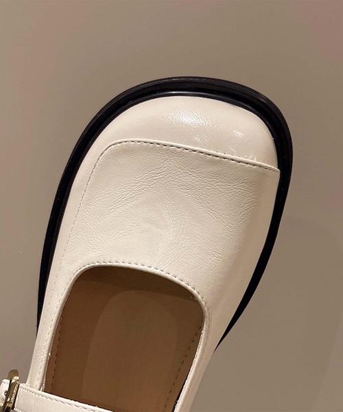shoes365（シューズスリーシックスファイヴ）の「【shoes 365】メリージェーンスクエアトゥシューズ（ローファー・レディース・ブラック/オフホワイト・24.0cm/23.5cm/23.0cm/22.5cm/25.0cm/24.5cm）」の17枚目の写真