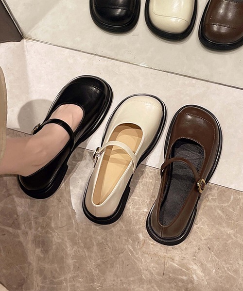shoes365（シューズスリーシックスファイヴ）の「【shoes 365】メリージェーンスクエアトゥシューズ（ローファー・レディース・ブラック/オフホワイト・24.0cm/23.5cm/23.0cm/22.5cm/25.0cm/24.5cm）」の20枚目の写真