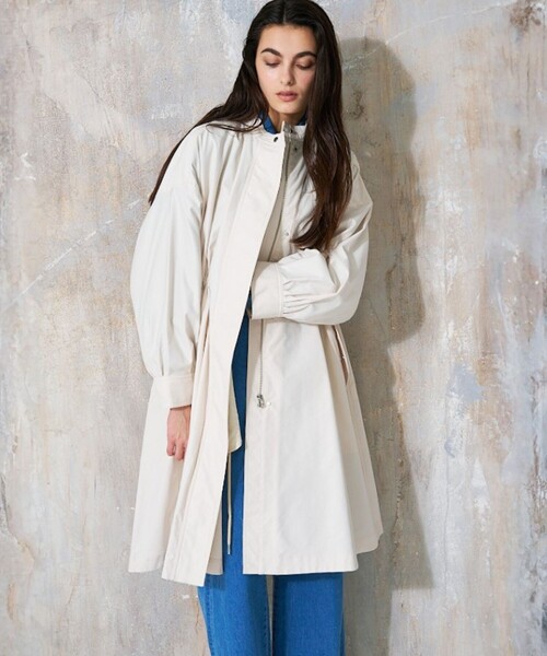 qualite（カリテ）の「エアリーライトツイルコート/春服/オフィスカジュアル/（トレンチコート・レディース・ネイビー/アイボリー・36/38）」の11枚目の写真