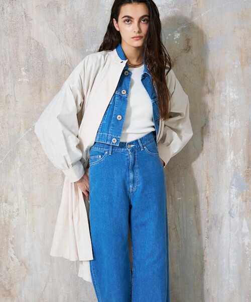 qualite（カリテ）の「エアリーライトツイルコート/春服/オフィスカジュアル/（トレンチコート・レディース・ネイビー/アイボリー・36/38）」の15枚目の写真