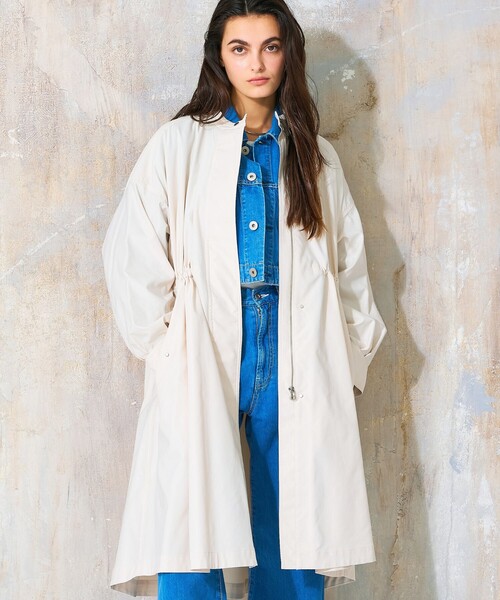 qualite（カリテ）の「エアリーライトツイルコート/春服/オフィスカジュアル/（トレンチコート・レディース・ネイビー/アイボリー・36/38）」の16枚目の写真