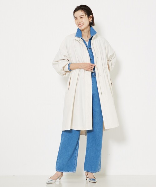 qualite（カリテ）の「エアリーライトツイルコート/春服/オフィスカジュアル/（トレンチコート・レディース・ネイビー/アイボリー・36/38）」の17枚目の写真
