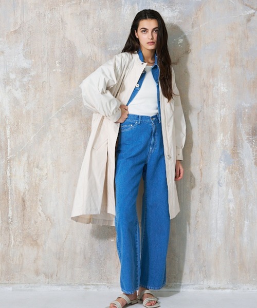 qualite（カリテ）の「エアリーライトツイルコート/春服/オフィスカジュアル/（トレンチコート・レディース・ネイビー/アイボリー・36/38）」の7枚目の写真