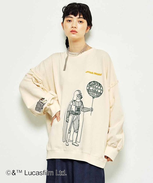 トレーナー スウェット ＭＥＤＥ１９Ｆ　ＳＴＡＲ　ＷＡＲＳ　クラフト感ただようダース・ベーダー／スウェット「クリーム」 レディース MEDE19F STAR WARS クラフト感ただようダース・ベイダー