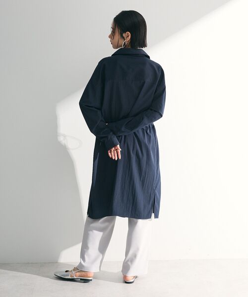 Green　Parks（グリーンパークス）の「ミディ丈ミリタリーシャツワンピース（シャツワンピース・レディース・カーキ/ブルー/ホワイト系その他2/ダークネイビー・FREE）」の8枚目の写真