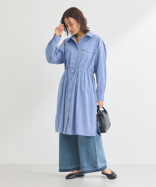 Green　Parks（グリーンパークス）の「ミディ丈ミリタリーシャツワンピース（シャツワンピース・レディース・カーキ/ブルー/ホワイト系その他2/ダークネイビー・FREE）」の20枚目の写真