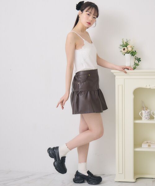 ems excite(エムズエキサイト)の「【新色追加】アソートレース付きキャミ(キャミソール・レディース・ブラック系その他/オフホワイト/ブルー系その他/レッド系その他・FREE)」の18枚目の写真