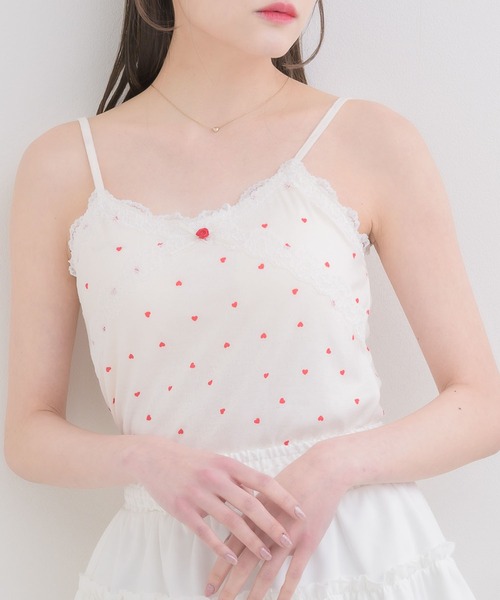 ems excite(エムズエキサイト)の「【新色追加】アソートレース付きキャミ(キャミソール・レディース・ブラック系その他/オフホワイト/ブルー系その他/レッド系その他・FREE)」の4枚目の写真