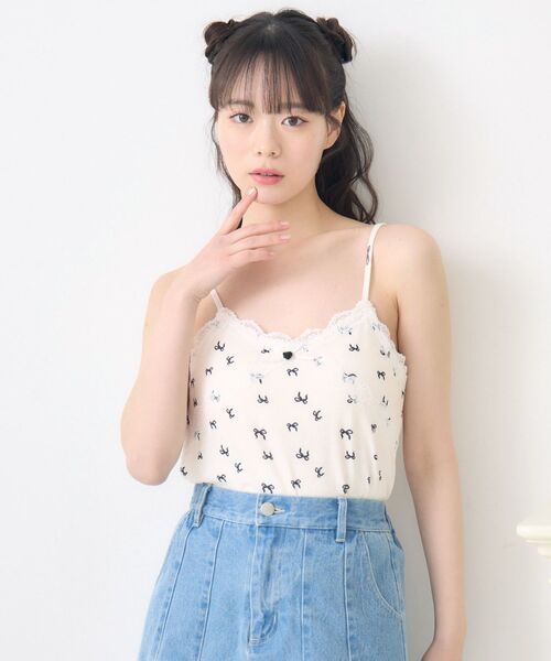 ems excite(エムズエキサイト)の「【新色追加】アソートレース付きキャミ(キャミソール・レディース・ブラック系その他/オフホワイト/ブルー系その他/レッド系その他・FREE)」の8枚目の写真