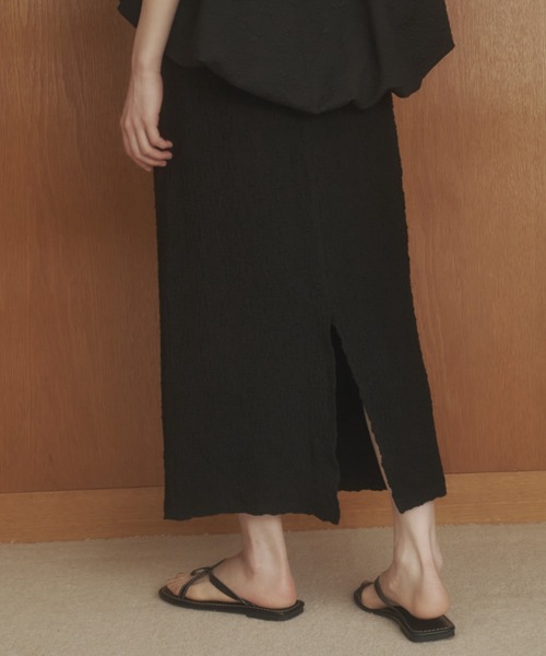 REMOON(リムーン)の「イージーIラインスカート(スカート・レディース・オフホワイト/ブラック/ブラウン・FREE)」の10枚目の写真