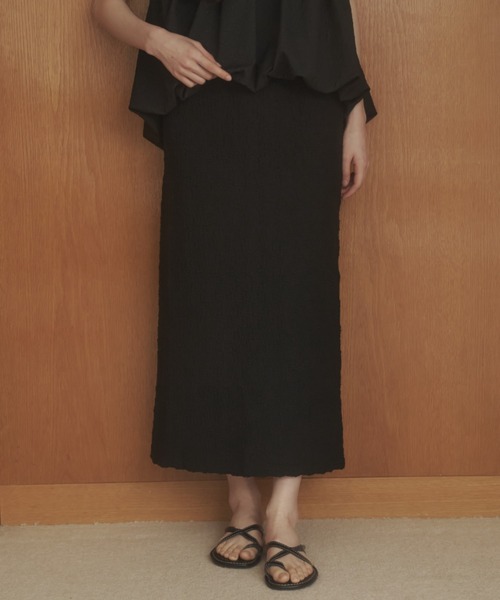 REMOON(リムーン)の「イージーIラインスカート(スカート・レディース・オフホワイト/ブラック/ブラウン・FREE)」の6枚目の写真