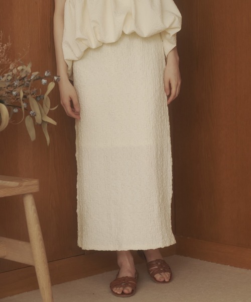 REMOON(リムーン)の「イージーIラインスカート(スカート・レディース・オフホワイト/ブラック/ブラウン・FREE)」の15枚目の写真