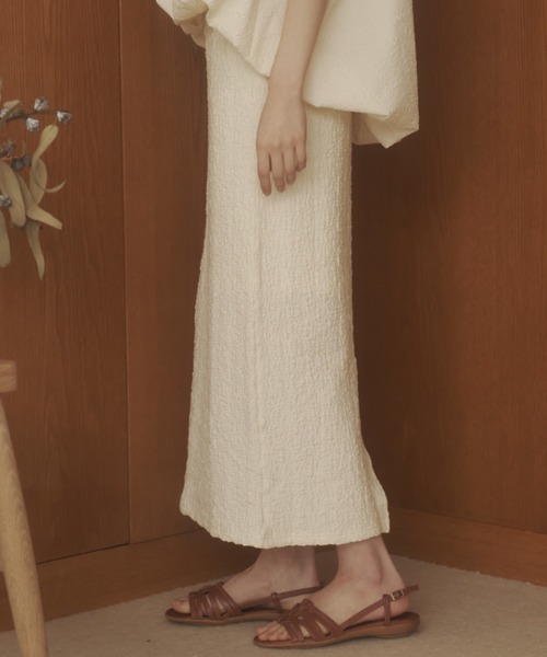 REMOON(リムーン)の「イージーIラインスカート(スカート・レディース・オフホワイト/ブラック/ブラウン・FREE)」の16枚目の写真