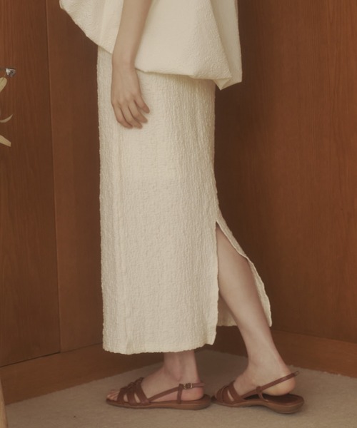 REMOON(リムーン)の「イージーIラインスカート(スカート・レディース・オフホワイト/ブラック/ブラウン・FREE)」の17枚目の写真