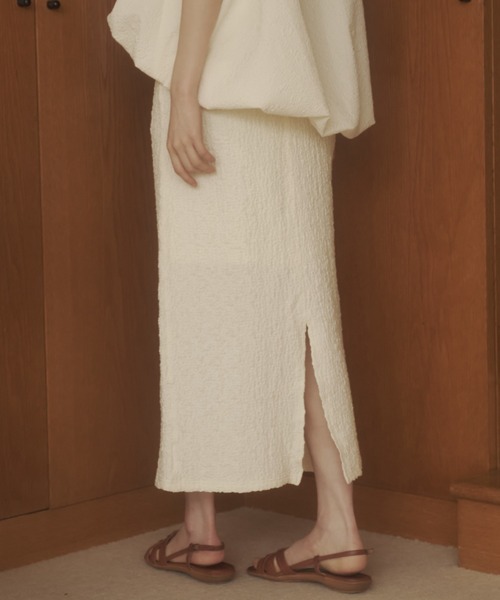 REMOON(リムーン)の「イージーIラインスカート(スカート・レディース・オフホワイト/ブラック/ブラウン・FREE)」の18枚目の写真