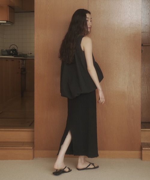 REMOON(リムーン)の「イージーIラインスカート(スカート・レディース・オフホワイト/ブラック/ブラウン・FREE)」の20枚目の写真