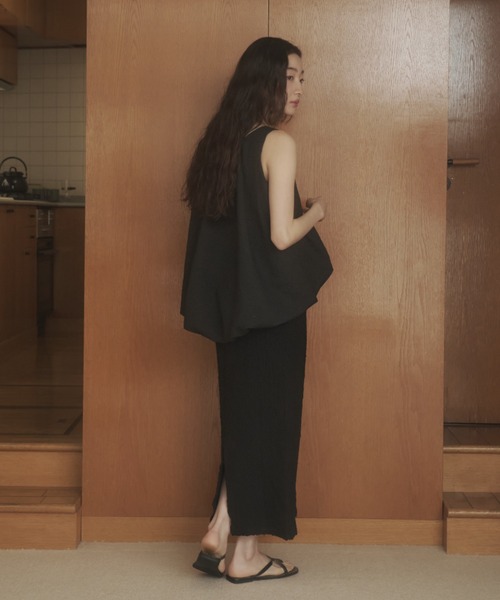 REMOON(リムーン)の「イージーIラインスカート(スカート・レディース・オフホワイト/ブラック/ブラウン・FREE)」の21枚目の写真