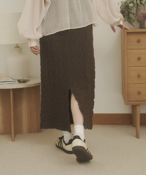 REMOON(リムーン)の「イージーIラインスカート(スカート・レディース・オフホワイト/ブラック/ブラウン・FREE)」の13枚目の写真