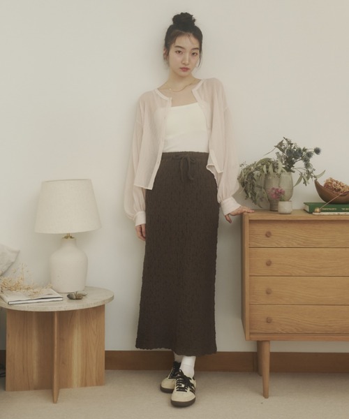 REMOON(リムーン)の「イージーIラインスカート(スカート・レディース・オフホワイト/ブラック/ブラウン・FREE)」の22枚目の写真