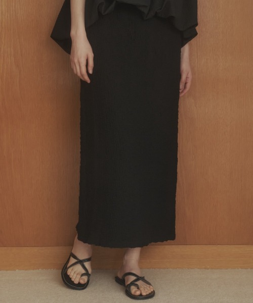 REMOON(リムーン)の「イージーIラインスカート(スカート・レディース・オフホワイト/ブラック/ブラウン・FREE)」の7枚目の写真