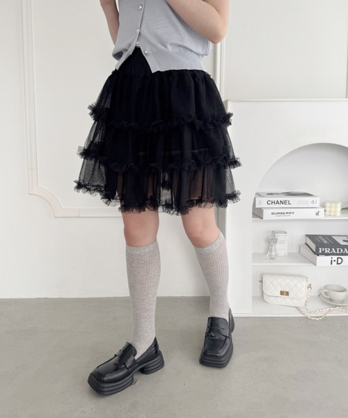 Loueme(ルエム)の「フリルチュチュスカート(スカート・レディース・ホワイト/ピンク/アイボリー/ブラック・FREE)」の13枚目の写真