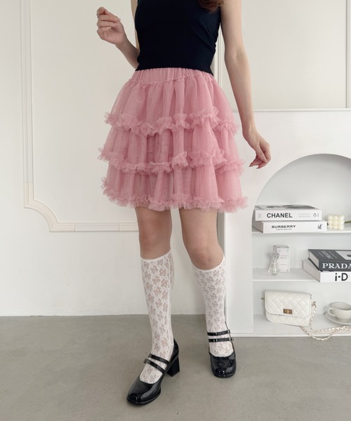 Loueme(ルエム)の「フリルチュチュスカート(スカート・レディース・ホワイト/ピンク/アイボリー/ブラック・FREE)」の19枚目の写真