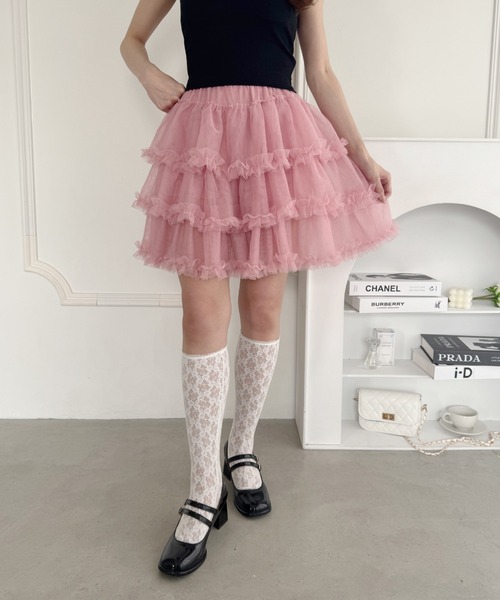 Loueme(ルエム)の「フリルチュチュスカート(スカート・レディース・ホワイト/ピンク/アイボリー/ブラック・FREE)」の20枚目の写真