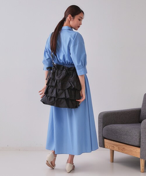 OPAQUE.CLIP（オペークドットクリップ）の「【長さ調整可能】ドロストリボンフリルティアードショルダーバッグ（ショルダーバッグ・レディース・グレー/ブラック/グリーン系/ベージュ・00）」の7枚目の写真