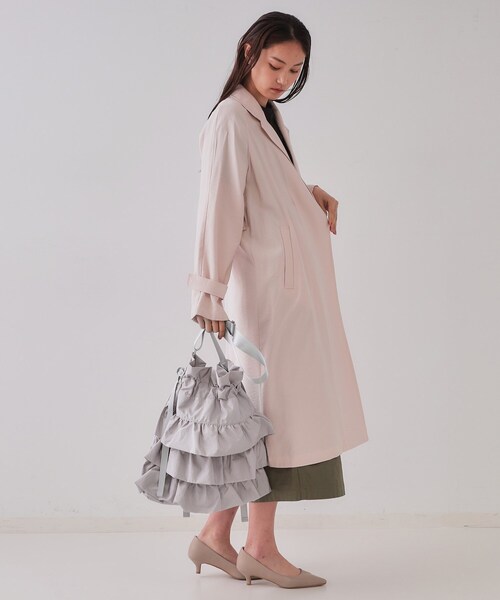 OPAQUE.CLIP（オペークドットクリップ）の「【長さ調整可能】ドロストリボンフリルティアードショルダーバッグ（ショルダーバッグ・レディース・グレー/ブラック/グリーン系/ベージュ・00）」の13枚目の写真