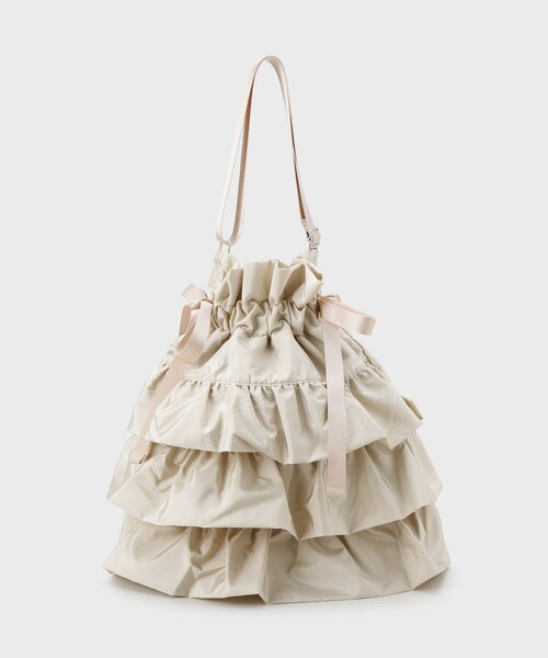 OPAQUE.CLIP（オペークドットクリップ）の「【長さ調整可能】ドロストリボンフリルティアードショルダーバッグ（ショルダーバッグ・レディース・グレー/ブラック/グリーン系/ベージュ・00）」の16枚目の写真