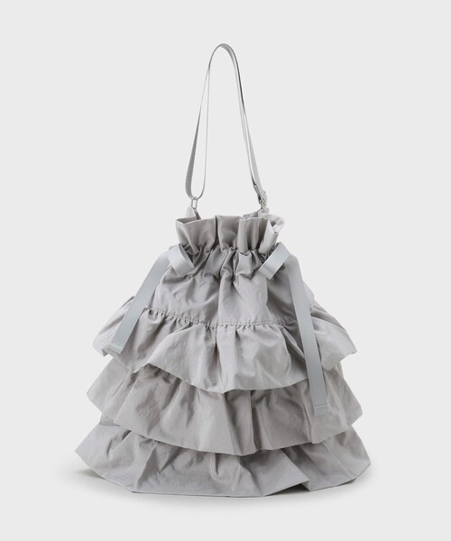 OPAQUE.CLIP（オペークドットクリップ）の「【長さ調整可能】ドロストリボンフリルティアードショルダーバッグ（ショルダーバッグ・レディース・グレー/ブラック/グリーン系/ベージュ・00）」の17枚目の写真