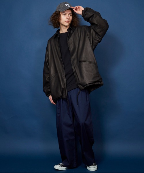 unrelaxing（アンリラクシング）の「ツータックボリュームワイドスラックス（スラックス・メンズ・ネイビー/ブラック・マルチサイズ）」の10枚目の写真