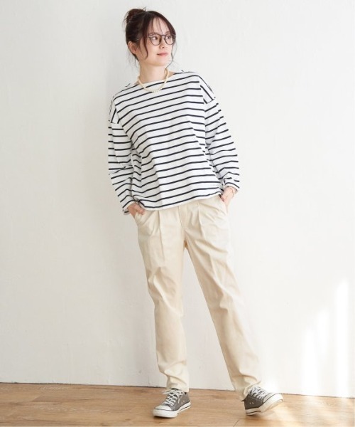LBC(エルビーシー)の「【美脚効果抜群】さらひやプラスジップレスパンツ(その他パンツ・レディース・ネイビー/ホワイト/ブルー/ブラック/ダークオリーブ・S/M/L)」の11枚目の写真