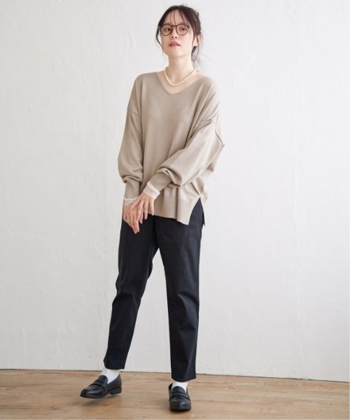 LBC(エルビーシー)の「【美脚効果抜群】さらひやプラスジップレスパンツ(その他パンツ・レディース・ネイビー/ホワイト/ブルー/ブラック/ダークオリーブ・S/M/L)」の13枚目の写真