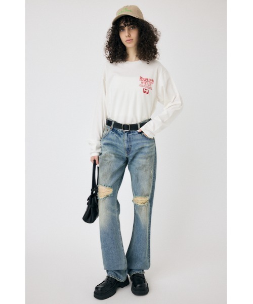 MOUSSY(マウジー)の「COMPANY ロングスリーブTシャツ(Tシャツ/カットソー・レディース・ホワイト/ネイビー/杢グレー・FREE)」の19枚目の写真