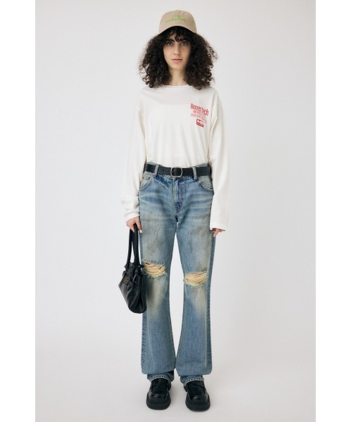 MOUSSY(マウジー)の「COMPANY ロングスリーブTシャツ(Tシャツ/カットソー・レディース・ホワイト/ネイビー/杢グレー・FREE)」の21枚目の写真