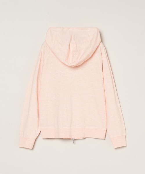 three dots フード付　パーカー　スリークテリー ジップアップフーディ Shiny shirt zip up hoody｜スリードッツ オフィシャル